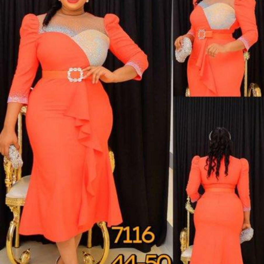 Fashion statement orange midi dress